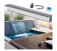 inless Steel Wall-Mounted Waterfall Spillway for Backyard Pools - 60-180cm Wide Outdoor Water Feature for Aesthetic Enhancement & Relaxat, Perfect for Gardens & Patios.