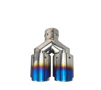 Inlet Dual Twin Tip Racing Exhaust Pipe 1 PC 89mm Outlet Exhaust Car Accessories Frosted Stainless Steel Muffler System For Auto Modified Universal Suitable(Right in51-out89mm)