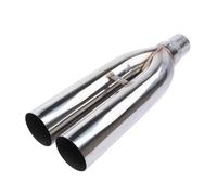 Inlet Dual Twin Tip Racing Exhaust Pipe 19 Inch Dual Exhaust Weld For Cars, Trucks And Pickup(54mm-76mm-483mm)