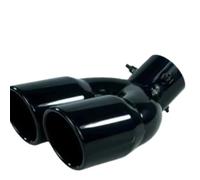 Inlet Dual Twin Tip Racing Exhaust Pipe 4 Color Exhaust Tip Inlet 63mm Stainless Steel Double Outlet Car Muffler Tail Tailpipe Bolt-on Exhaust Tip-Glossy(B-Black)
