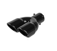 Inlet Dual Twin Tip Racing Exhaust Pipe 63mm Car Muffler Exhaust Tip Tail Pipe Stainless Steel Rear Throat Accessories(Blackone)