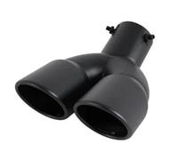 Inlet Dual Twin Tip Racing Exhaust Pipe 63mm Car Muffler Exhaust Tip Tail Pipe Stainless Steel Rear Throat Accessories(Matte black straight)