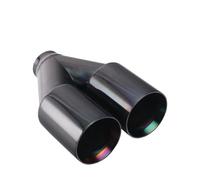 Inlet Dual Twin Tip Racing Exhaust Pipe Car Exhaust Tail Pipe Interface 51mm 63mm Flat Dual Outlet Universal Stainless Steel Muffler Tips Black(H0EM20111b)