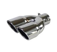 Inlet Dual Twin Tip Racing Exhaust Pipe Universal Dual Outlet Exhaust Tip Stainless Steel Muffler Tail Double Pipe Tube 63mm Car Accessories(Silver Z)