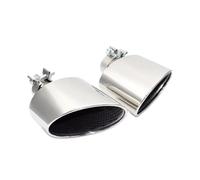Inlet Exhaust Tip For A4 B9 2016-2019 For A5 F5 2017-2019 Oval Exhaust Tip Muffler Tip Tailpipe Exhaust Pipe(SILVER)