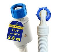 Inlet Hose Aquastop 2,5 m for Washing Machine and Dishwasher with Straight and Angled Safety Valve Ø 3/4" - Warranty 10 Years - MONTERAL