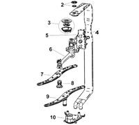 Inlet propeller, upper arm (mark 7) original Dishwasher C00481066, 488000481066 WHIRLPOOL Dishwasher C00481066, 488000481066 WHIRLPOOL