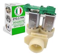 Inlet Valve for Washing Machine with 2 Outlets at an Angle of 180° Ø 10,5 mm has the Original Code 00428210 00171261 for Bosch for Balay for Siemens - MADE IN ITALY - Warranty 5 Years - ONIX TECH
