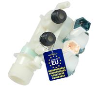 Inlet Valve for Washing Machine with 2 Outlets at an Angle of 180° has Original Code C00110333 C00093843 for Indesit 482000022813 482000070191 for Whirlpool - MADE IN EU - Warranty 10 Years - MONTERAL