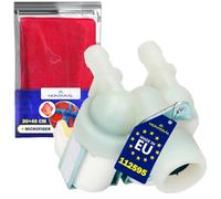 Inlet Valve for Washing Machine with 2 Outlets at an Angle of 180° has the Original Code 112595 for Gorenje - Complete with Microfibre Cloth - MADE IN EU- Warranty 10 Years - MONTERAL