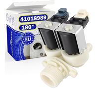 Inlet Valve for Washing Machine with 2 Outlets at an Angle of 180° has the Original Code 41018989 for Candy for Haier for Hoover for Rosieres for Zerowatt - Made in EU - Warranty 10 Years - MONTERAL