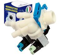 Inlet Valve for Washing Machine with 3 Outlets at an Angle of 180° has The Original Code 4055017182 for AEG for Electrolux for Zanussi - Made in Italy - Warranty 10 Years - MONTERAL