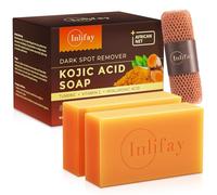 Inlifay Kojic Acid Soap Bar: Dark Spot Remover with Turmeric - Skin Cleasing for Women with Hyperpigmentation - Home Travel Use with African Net Sponge in Summer