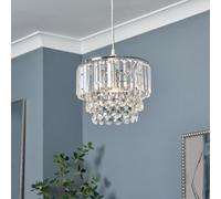 Inlight Sobra Polished Chrome Effect Tiered Round Lamp Shade (D)27Cm
