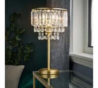 Inlight Sobra Tiered Round Polished Satin Clear Brass Effect Table Lamp