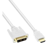 InLine 1 m HDMI Male to DVI 18 and 1 Male, Black white black 0.5 m