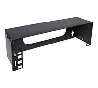Inline 10 Inch Mini Rack for Wall Mounting with 2U, Sturdy Bracket for Network Components Made of Metal, Powder-Coated, Black, 7.6 cm, 10102A