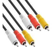 InLine 10m Audio to Video 3x Cinch Jack to Jack Cinch Cable