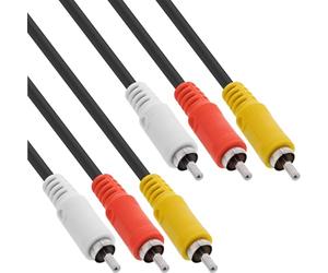 InLine 10m Audio to Video 3x Cinch Jack to Jack Cinch Cable