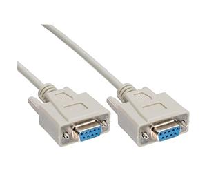InLine 12226 Moulded Null Modem Cable 9 Pin Female to Female 10 m