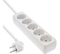 InLine 16451 °F 5AC Outlet Power Cable Power Strip - White (S) (1.5 m, White)