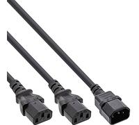 InLine 16657K Power Y Cable, Cold Appliances, 1x IEC C14 to 2x IEC-C13, 3 m, Black