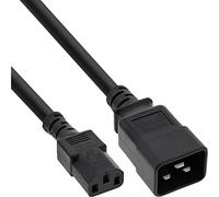 InLine 16659B Power Adaptor Cable IEC-60320 C20 to C13 3 x 1.5 mm² Max. 10A, black, 0.5 m