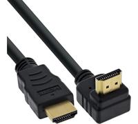 InLine 17003 V 20ft Right Angle HDMI Cable, High Speed Ethernet, Male to Male Gold-Plated Contacts 3 m Black