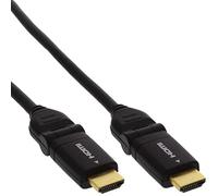 InLine 17011 W HDMI Cable High Speed Ethernet, Male to Male Flexible Angled Connector 1.5 m Black with Gold-Plated Contacts