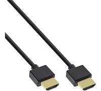 InLine® 17501S HDMI Super Slim Cable A to A High Speed with Ethernet 1 m Black/Gold