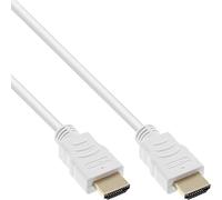 InLine® 17555 W HDMI Cable High Speed Ethernet, Male to Male 0.5 m White/Gold