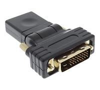 InLine 17660 W HDMI Female to DVI Male Adapter (Gold-Plated Contacts, Flexible Angle, 4K2K Compatible)