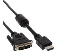 InLine 17661 HDMI/DVI adaptor cable 19 Pin Male to 18 + 1 Male - with Ferrit 1 m black