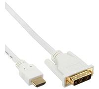 InLine 17663U HDMI Male to DVI, 18+1 Male Connector, 3 m, White/Gold