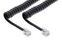 InLine 18893I Handset Coiled Cable RJ10 Male/Male, Black, Max. 2 m