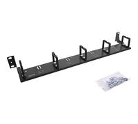 Inline 19 Inch Cable Management Panel with 5 Rotating Plastic Brackets Horizontal 1U Black RAL 9005 for Network Cabinet and Server Cabinet 19110J