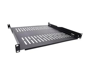 Inline 19 Inch Shelf, 450 mm, 50 kg, 1U, RAL 9005 Black, 19114E