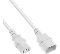 InLine 1m 2x3p IEC - power cables (Male/Female, Straight, Straight, White)