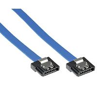 InLine® 21236 SATA III 6 Gb/s, SATA to SATA Cable, 0.3 m, Low Profile, Snap Clasp Blue