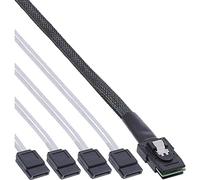 InLine 27610C SAS Connection Cable, Mini SAS SFF8087 to 4x SATA, Crossover, OCF, 0.5 m