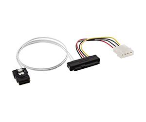InLine 27622 SAS Connection Cable Mini SAS SFF-8087 to 1x HDD SAS SFF 8482 + Power for Controller 0,5 m