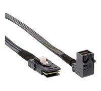InLine 27629 A Mini SAS HD SFF-8643 to SFF-8087 Cable Angled with Side Band, 0.5 m