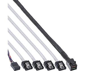 InLine® 27630B Mini SAS SFF-8643 to 4x SATA HD Cable with Side Band 1 m