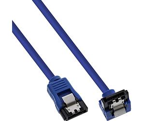 InLine 27705F SATA 6Gb/s Connection Cable Round Angled Blue with Tab 0.5 m