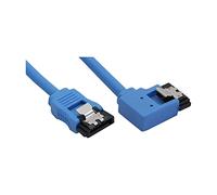 InLine 27705L SATA 6Gb/s SSD to Motherboard Connection Cable Round, Angled Left, Blue, with Latch, 0.5 m