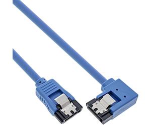 InLine 27705R SATA 6Gb/s Connection Cable Round Angled Right Blue with Tab 0.5 m 1 Pezzo