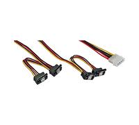 InLine 29672B Angled Power Y Splitter Cable Internal 1 x 5.25 cm (5.25) to 4x SATA 15 Pin with Flap 40 - 55 cm