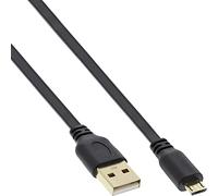 InLine 31705F USB Cable 0.5 m USB A Micro-USB B Black - USB Cables (0.5 m, USB A, Micro-USB B, 2.0, Male Connector/Male Connector, Black)