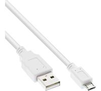 InLine 31715W Micro USB 2.0 Cable, USB-A Male to Micro-B Male, White, 1.5 m