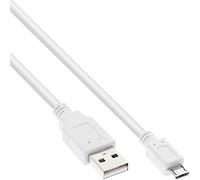 InLine 31720W Micro-USB 2.0 Cable, USB-A Male to Micro-B Male, White, 2 m